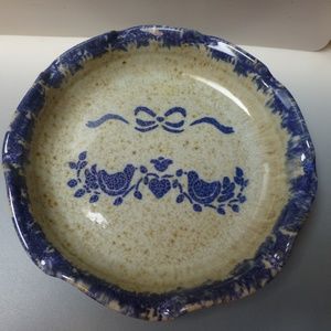 Apple Pie Blues server plate FLUTED  EDGE